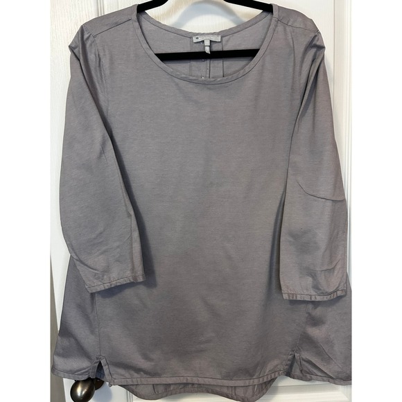 Hinson Wu Tops - Hinson Wu Women Gray 3/4 Sleeve Pleated Back Button Detail Top Size 10